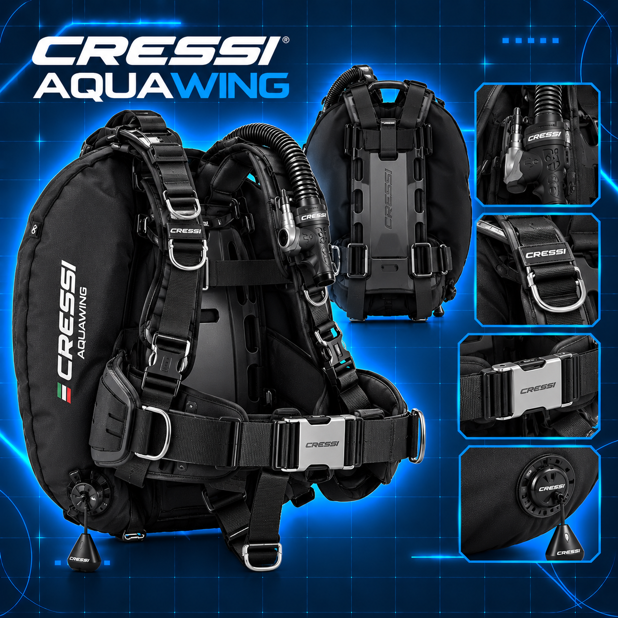 Cressi Aquawing recreational backplate and wing system
