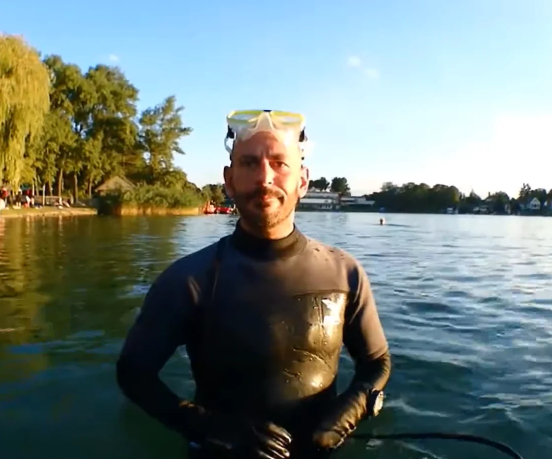 Chris K. in the water after a dive