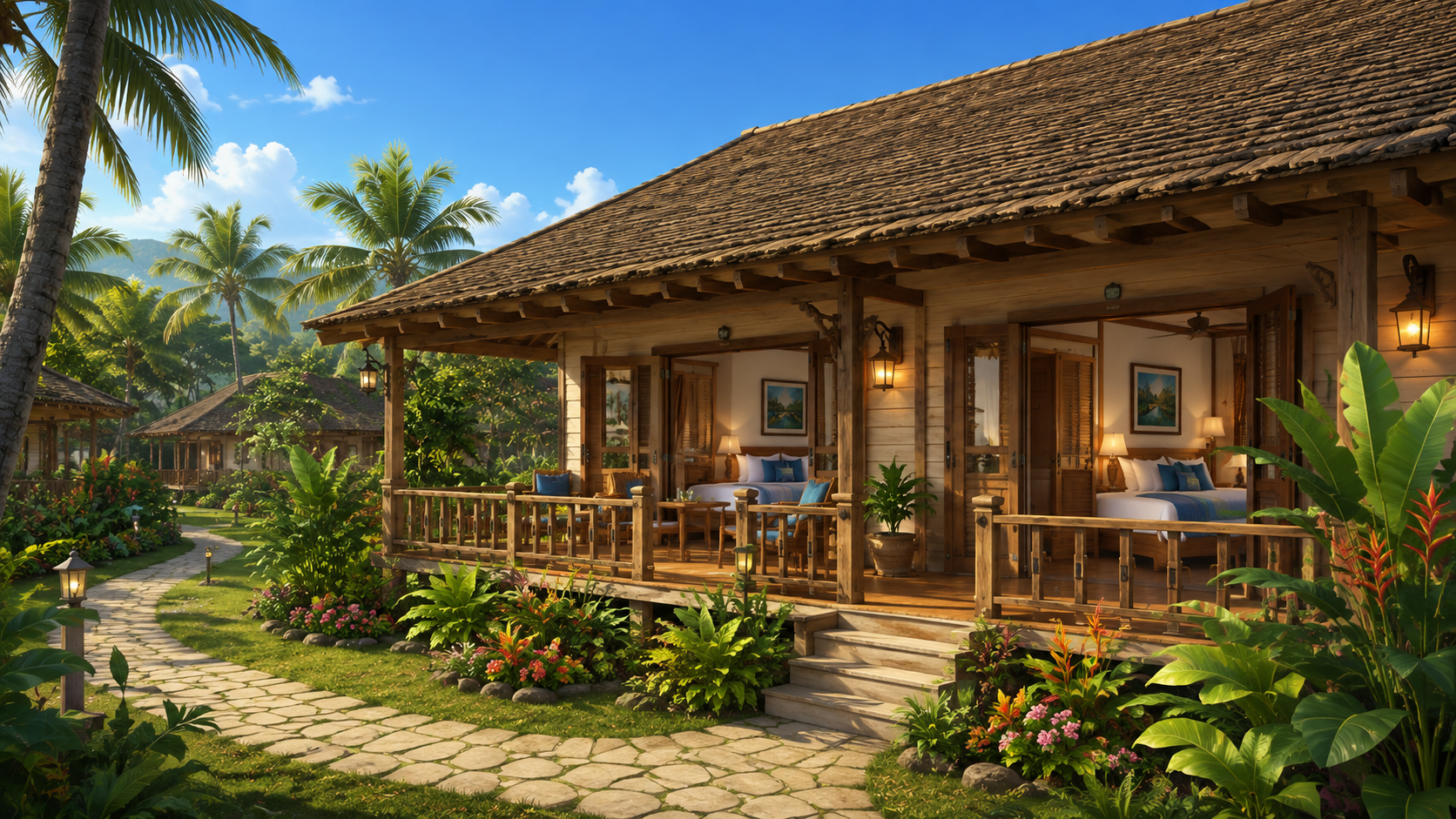 Resort room scene from the Scuba Adventure Game