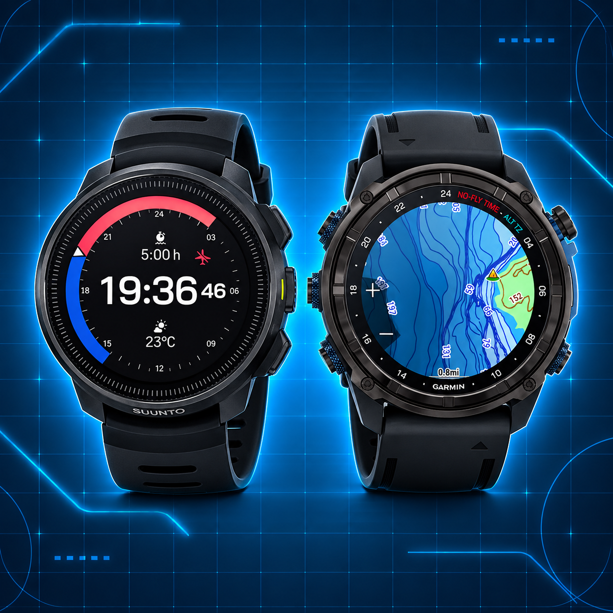 Suunto Ocean and Garmin Descent Mk3 dive computers