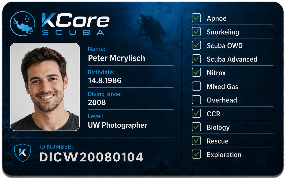 KCore photographer reference ID card