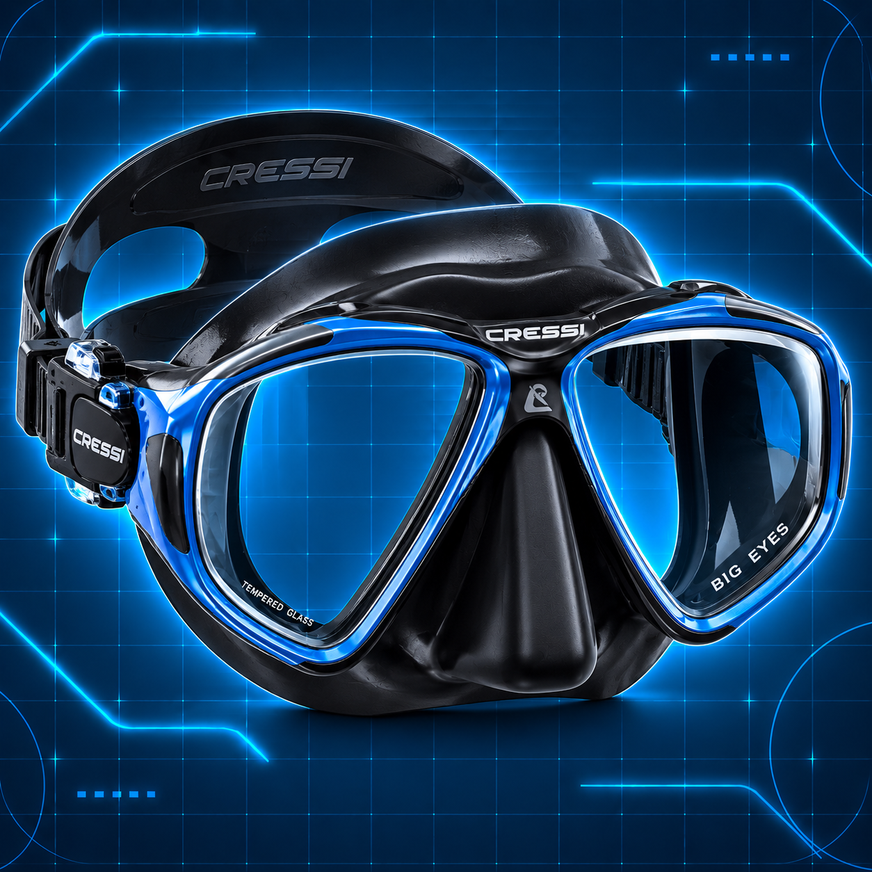 Recreational scuba mask visual