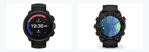 Reference images of Suunto Ocean and Garmin Descent Mk3 dive watches