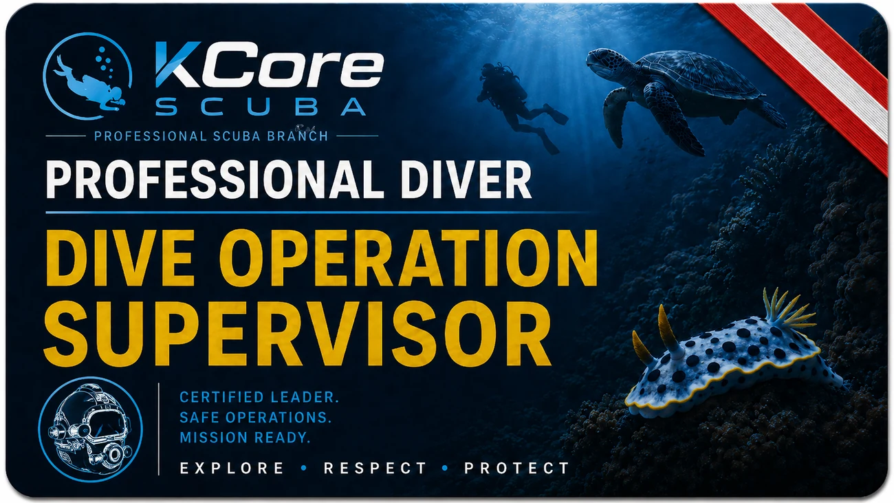 KCore professional dive operation supervisor card front